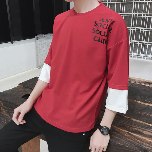 Modern férfi blúz 3/4-es ujjal és feliratokkal több színben