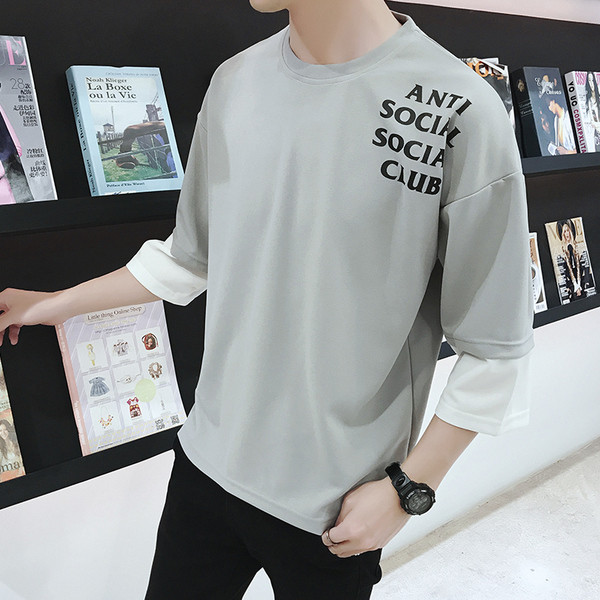 Modern férfi blúz 3/4-es ujjal és feliratokkal több színben