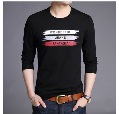 Casual ανδρική μπλούζα  με εκτύπωση σε πέντε χρώματα