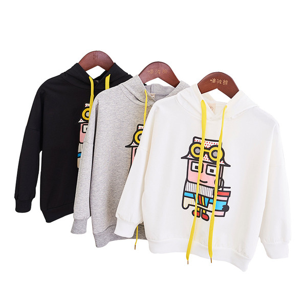 Καθημερινή παιδική μπλούζα  με κουκούλα και πολύχρωμη εφαρμογή κατάλληλη για κορίτσια και αγόρια