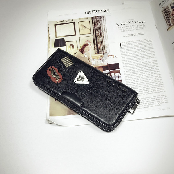 Modern férfi pénztárca eko bőrből, fém elemekkel