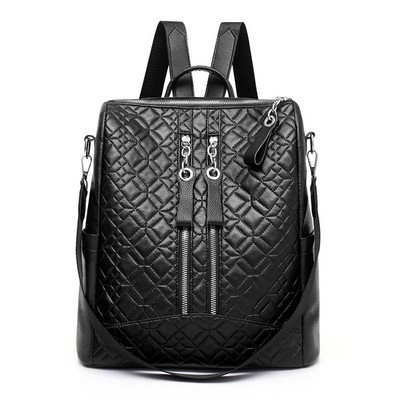 Női alkalmi hátizsák fekete színű cipzárral