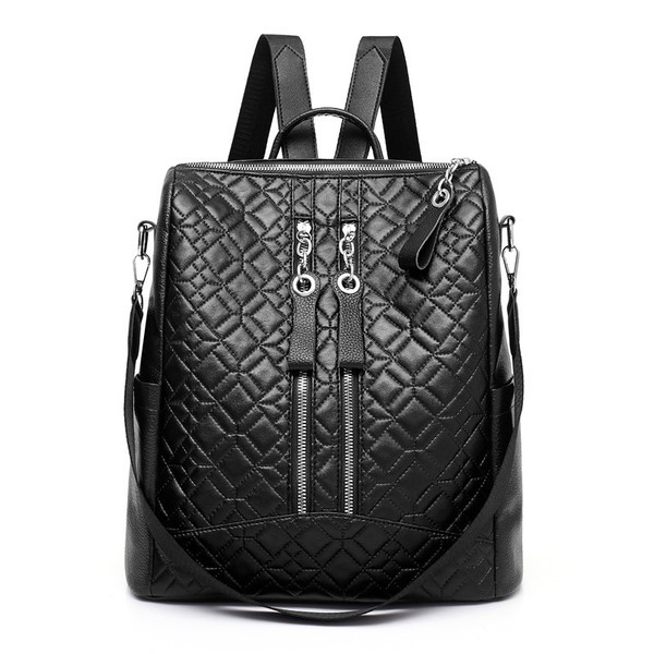 Női alkalmi hátizsák fekete színű cipzárral