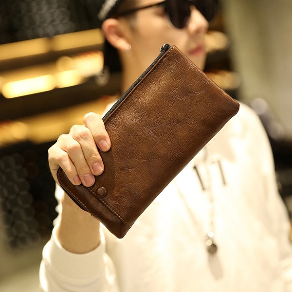 Elegáns férfi pénztárca cipzárral két színben