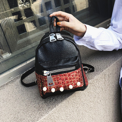 Modern női kis hátizsák több színben gyöngyökkel