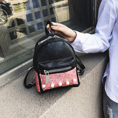 Modern női kis hátizsák több színben gyöngyökkel