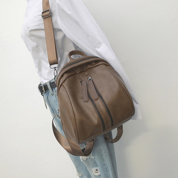 Rucsac casual dama in doua culori din piele ecologica