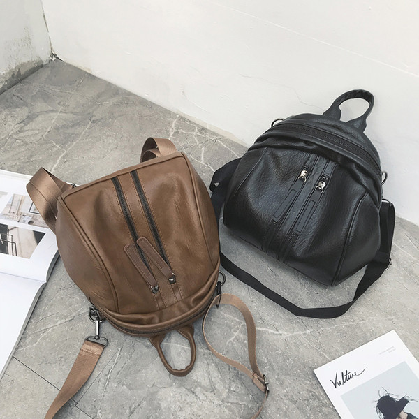 Rucsac casual dama in doua culori din piele ecologica