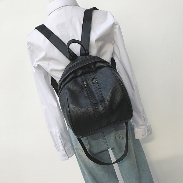 Rucsac casual dama in doua culori din piele ecologica