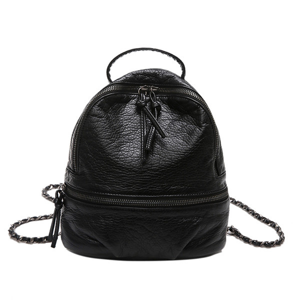 Kicsi női hátizsák fekete színben, kivehető fogantyúval