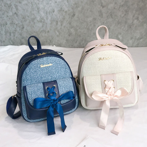 Rucsac modern de dama cu sireturi in doua culori