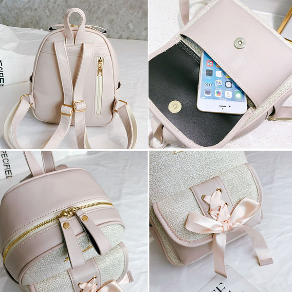 Rucsac modern de dama cu sireturi in doua culori