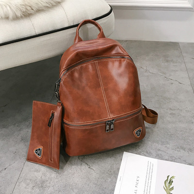 Alkalmi ekobőr hátizsák férfi és női pénztárcával