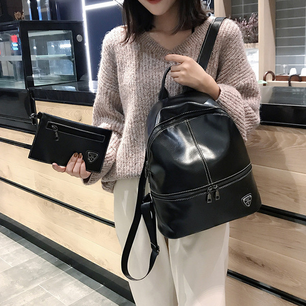 Alkalmi ekobőr hátizsák férfi és női pénztárcával