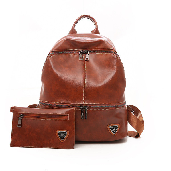 Alkalmi ekobőr hátizsák férfi és női pénztárcával