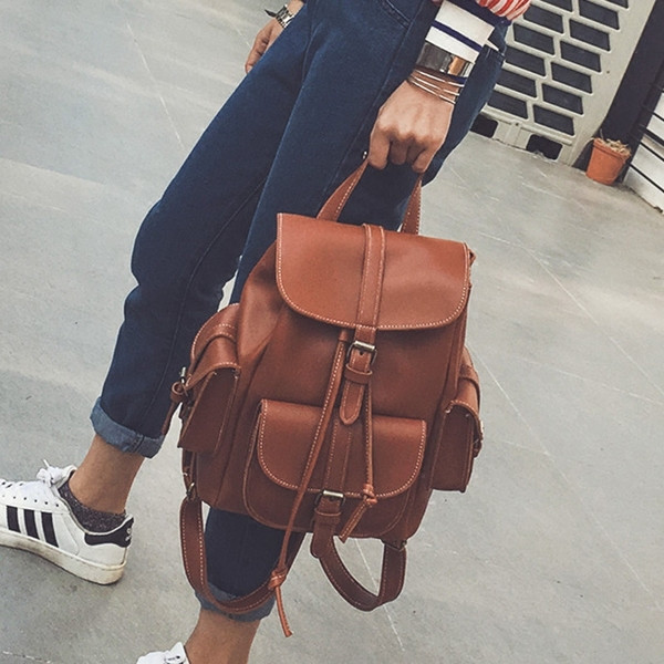 Модерна дамска раница с много джобове в няколко цвята