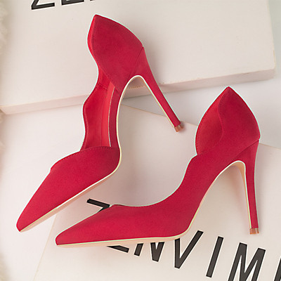 Aktuális női félig nyitott cipő eco velúrból több színben