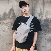 Sport-alkalmi férfi táska cipzárral szürke színben