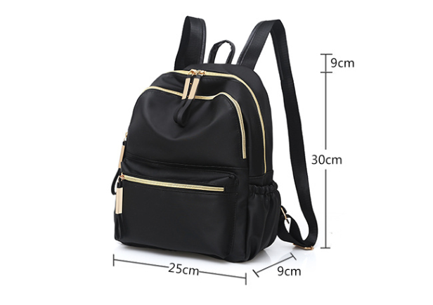 Női alkalmi hátizsák kiegészítővel fekete színben