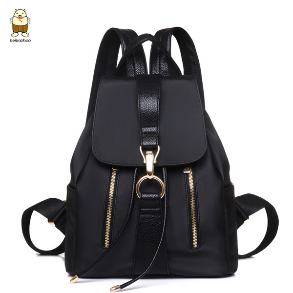 Rucsac elegant de dama cu fermoare de culoare neagra