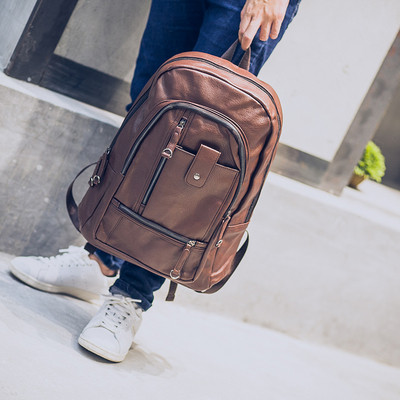 Μοντέρνο ανδρικό  σακίδιο σε καφέ και μαύρο χρώμα