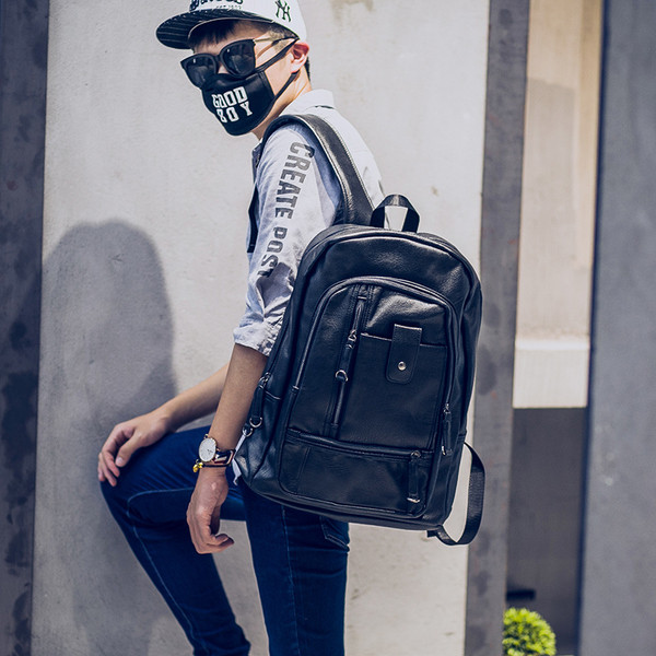 Μοντέρνο ανδρικό  σακίδιο σε καφέ και μαύρο χρώμα