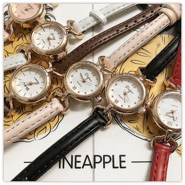 Stílusos női karóra vékony szíjjal eco bőrből több színben