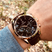 Stílusos férfi karóra eko bőr szíjjal