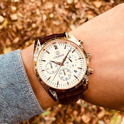 Stílusos férfi karóra eko bőr szíjjal