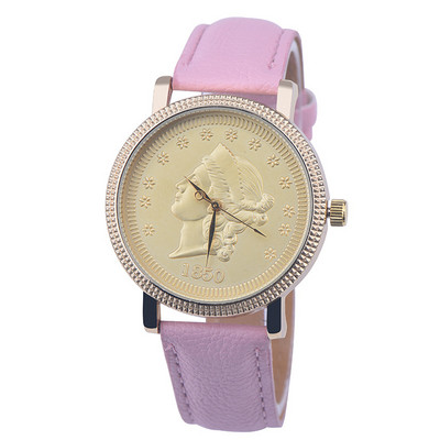 Καθημερινό γυναικείο ρολόι με  οικολογικό δερμάτινο λουράκι σε διάφορα χρώματα