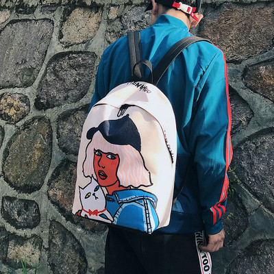 Καθημερινό σακίδιο με έγχρωμη εφαρμογή για άνδρες και γυναίκες