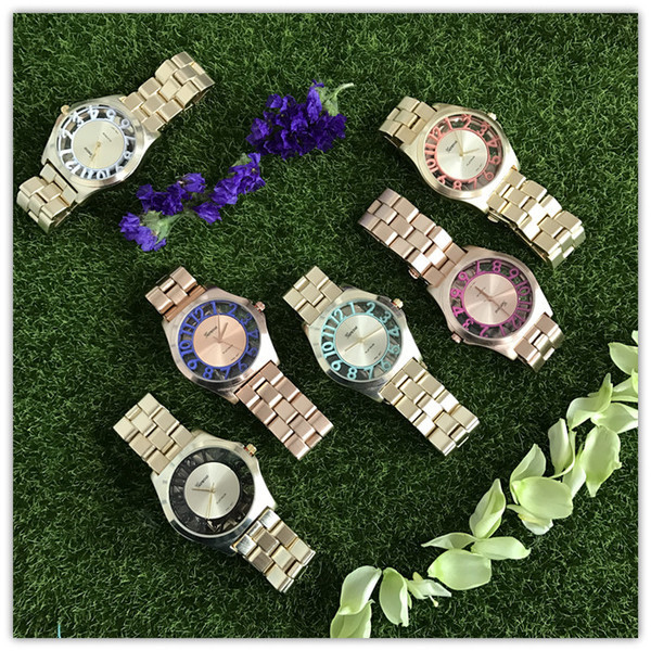 Női modern karóra színes számokkal