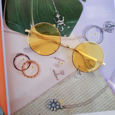 Ретро дамски слънчеви очила -кръгла форма в няколко цвята 