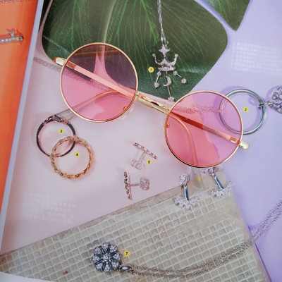 Ретро дамски слънчеви очила -кръгла форма в няколко цвята 