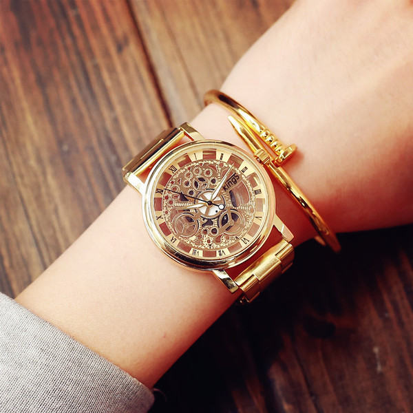 Férfi fém karóra arany és ezüst színben