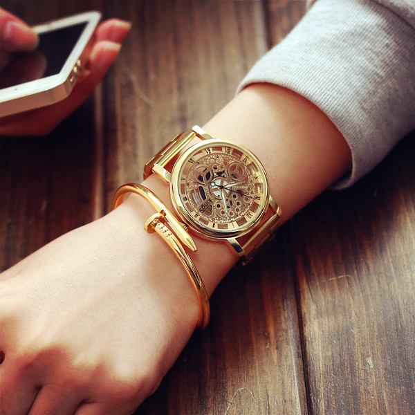 Férfi fém karóra arany és ezüst színben