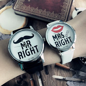 Napi karóra fekete-fehér felirattal, férfiak és nők számára