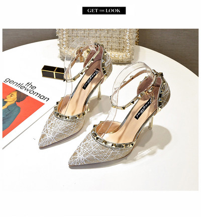 Γυναικεία παπούτσια με  ψηλά τακούνια σε τρία χρώματα με διακοσμητικά τρουξ