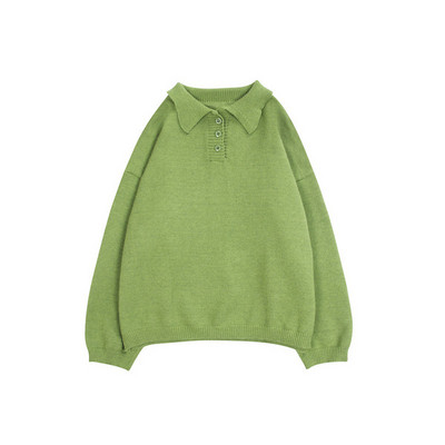 Alkalmi női pulóver gombokkal, zöld színben
