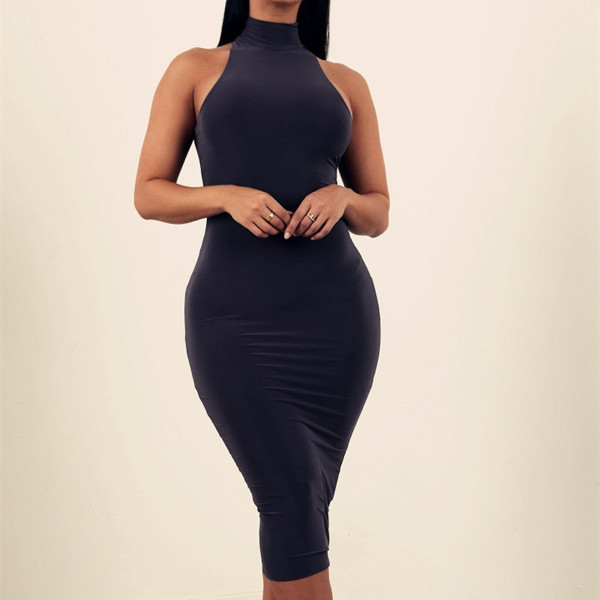 Hosszú női ujjatlan ruha többféle színben