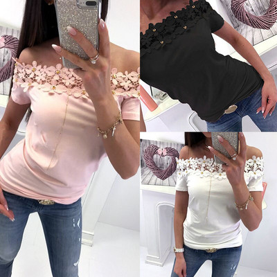 Tricou de dama modern cu dantela in trei culori