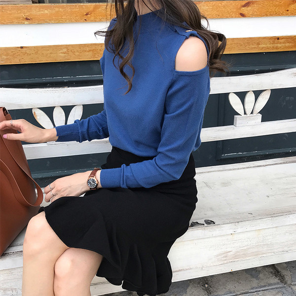 Modern női blúz nyitott váll