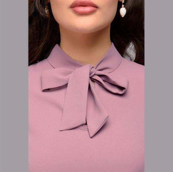 Stílusos női ing lila és rózsaszín szalaggal