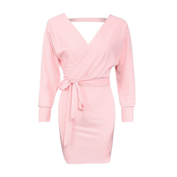 Rochie moderna de dama in mai multe culori cu decolteu in V