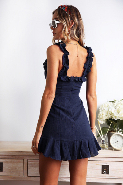 Nyári női rövid ruha kék színben