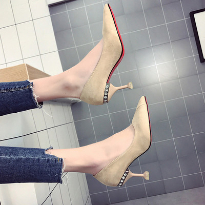 Női magas sarkú cipő díszkövekkel, két színben