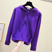 Μοντέρνα γυναικεία μπλούζα με κουκούλα σε τέσσερα χρώματα