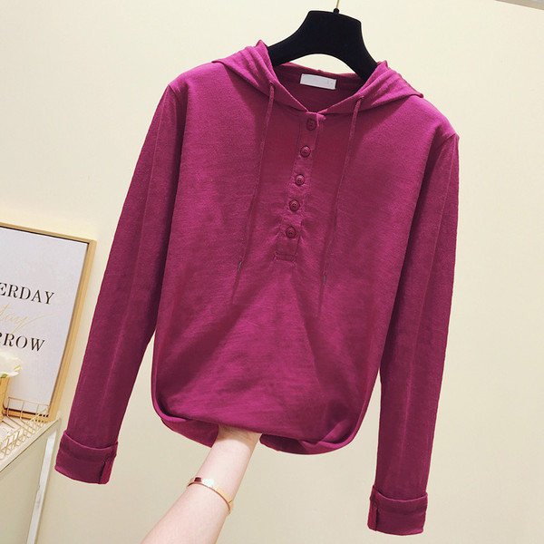 Μοντέρνα γυναικεία μπλούζα με κουκούλα σε τέσσερα χρώματα