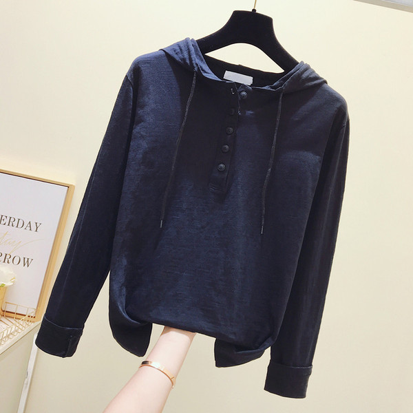 Μοντέρνα γυναικεία μπλούζα με κουκούλα σε τέσσερα χρώματα