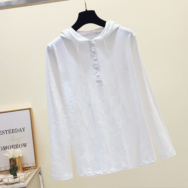 Μοντέρνα γυναικεία μπλούζα με κουκούλα σε τέσσερα χρώματα